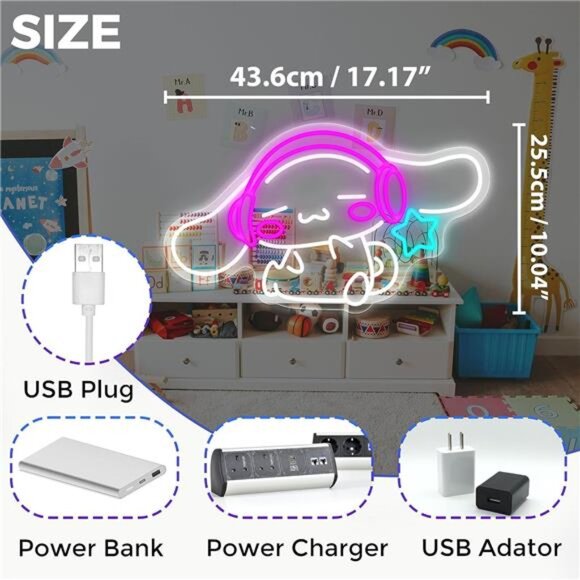CinnamoRoll LED Neon Sign Anime Sanrio Hello Kitty Wall Decor Japanese Light NEW - Picture 2 of 6
